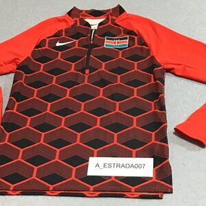 Made in USA Nike Kenya PRO Elite 1/2 Zip Running CI8845 602 Red top Medium NWOT